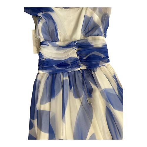 Vintage Raul Blanco Evenings Dress Women Sz 10 Purple Blue White Chiffon Ruffle - Picture 15 of 20