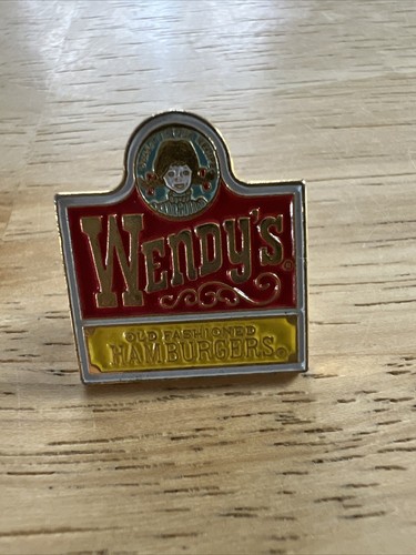 Vintage Die-Cut Wendy's Old Fashioned Hamburgers Logo/Store Sign Lapel Pin Flair