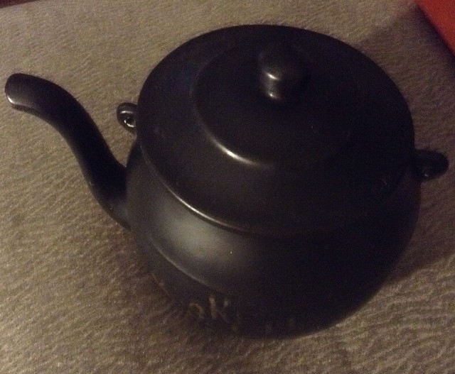 Vintage McCoy Pottery Black Cookie Jar "Kookie Kettle" Tea Pot 60's? eBay