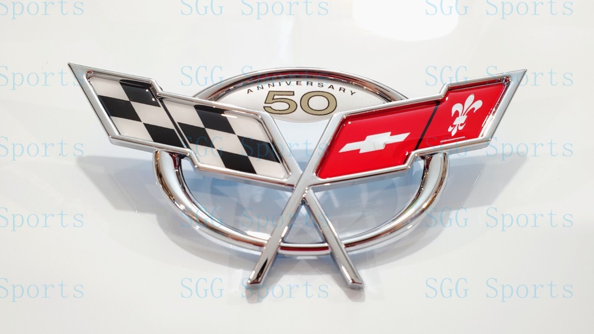 2pcs Front Rear Bumper Emblem For 2005-2013 Corvette 60th Anniversary 22901571 E
