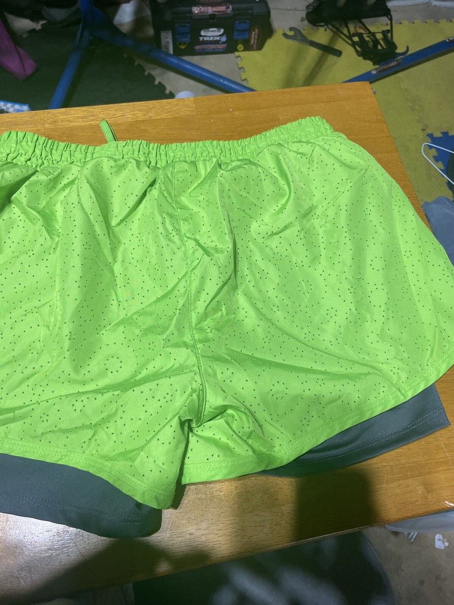 UMBRO Women Running Liner Compression Grey Lime Lining Shorts