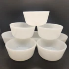 Lot 8 Vtg White Anchor Hocking 434 Fire King Glass 6 Oz Custard Cups Bowls