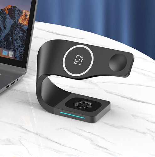 4 in 1 Wireless Charging Station Charger Dock Pad For AirPods iPhone Apple Watch - Photo 10 sur 13