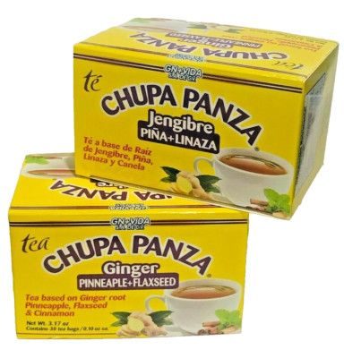 CHUPA PANZA  2 PACK  Detox GINGER / PINEAPPLE/ CINNAMON  Tea 60 Day Supply