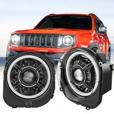 Paar für Jeep Renegade 2015 2016 2017-2021 Halo LED Scheinwerfer Hi/Low Beam