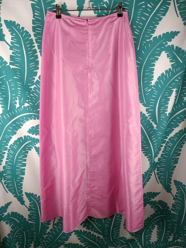 Rockmans 12 suit 10 w 74 cm Maxi Skirt Evening Formal Taffeta Pink Barbiecore - Picture 7 of 12