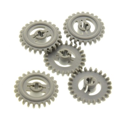 5x Lego Technic Zahnrad z24 alt-hell grau Zacke lang stumpf 8680 3650a