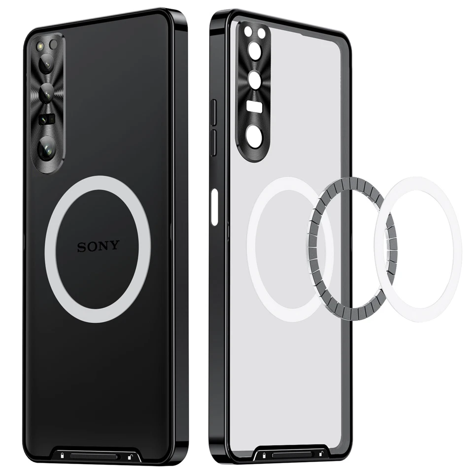 Para Sony Xperia 1 V, Funda de Teléfono Magnética Antigolpes Aluminio Metal Cubierta Antigolpes  Foto 2 de 4