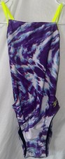 Speedo Women's Cyclone Swirl Crossback Swimsuit, Purple, Size 6/32
