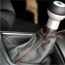 Shift Knob Shifter Boot Cover Gear Car Black Suede Red Stitch For Honda EXD