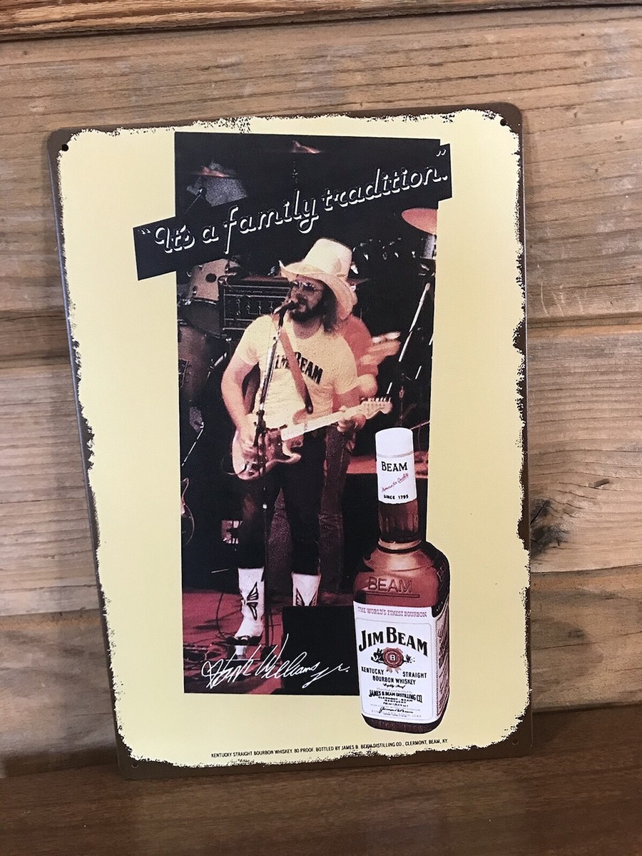 Hank Williams Jr Jim Beam Tin Metal sign 8