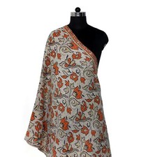 Vintage Kantha Scarf Cotton Dupatta Neck Wrap Women Hand Quilted Bandana Big