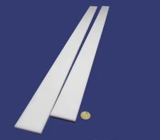 Hdpe White Bar 1/4" Thick x 2.50" Wide x 48" Long, 2 Units, 8 Ft