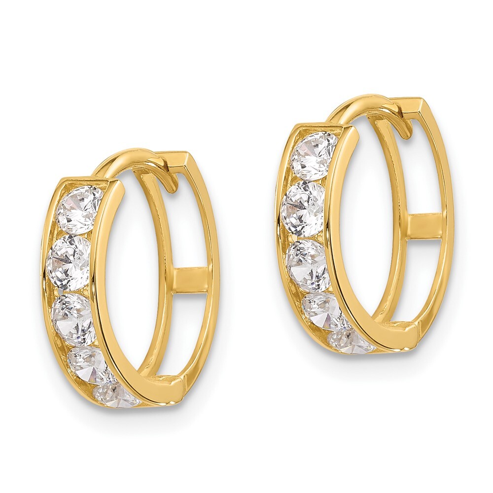 ゴールド【 4mm×23mm 】18k (701同サイズ) Mens 14k Gold Plated Small Square Sterling Silver Hip Hop Cz