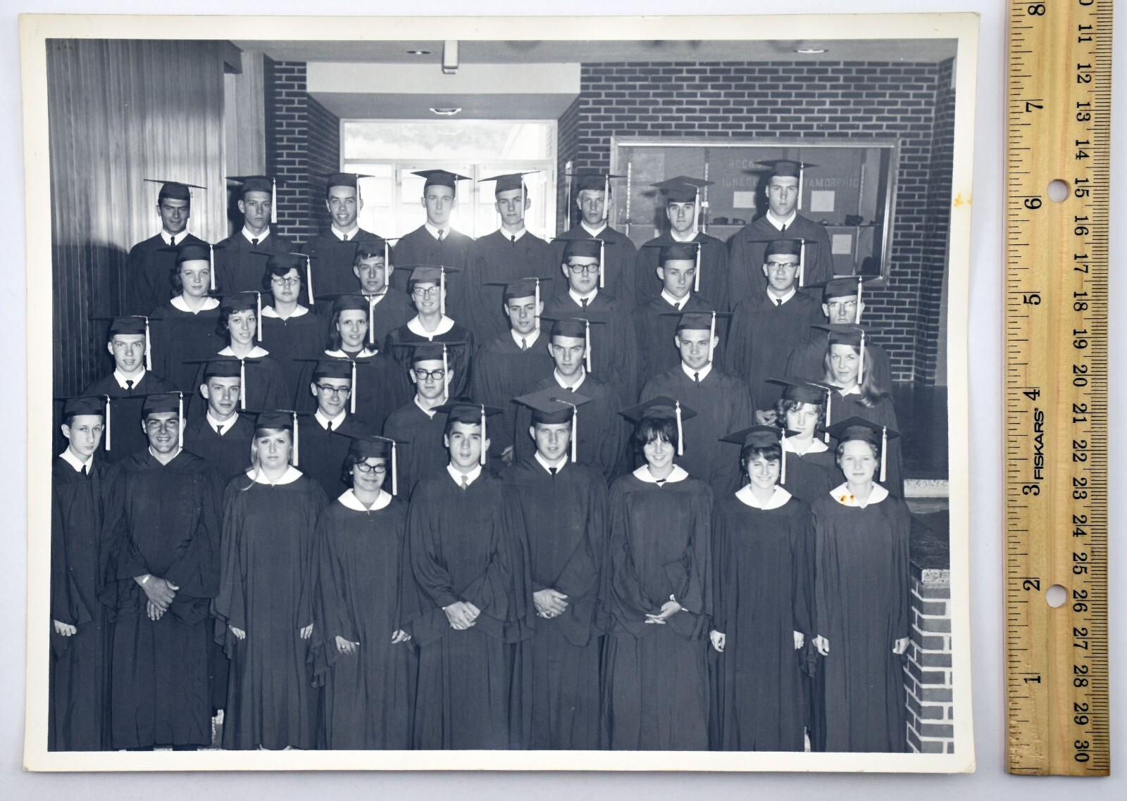 vtg School Graduation Photo B&W Possibly Malone NY School St. Lawrence