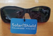Solar Shield Polarized Fits Over, Lg Size, black to red ombre