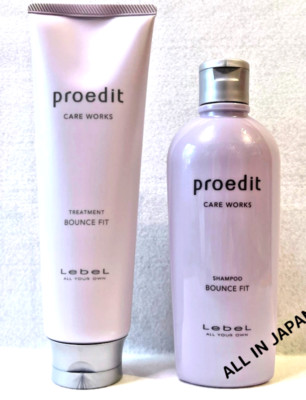 【2er Set】Lebel Proedit Shampoo Bounce Fit 300ml & Treatment 250ml 2er Set NEU