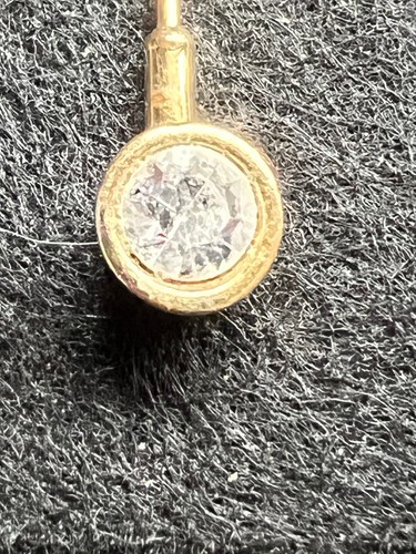 INITIAL ‘B’ GOLD TONE STICK PIN RHINESTONE SET STOPPER - Imagen 3 de 5