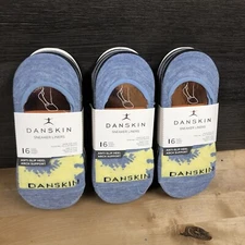 18 Pairs Danskin Women’s Sneaker Liners Size 4-10 Assorted Colors Socks New