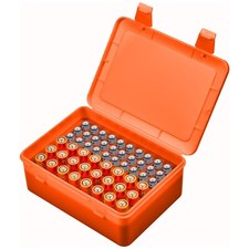 Battery Organizer Storage Box, Garage Case Holder for 24 AA, 30 AAA Batteri...