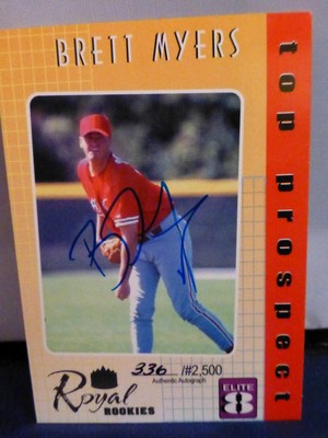 Brett Myers Signed Elite 8 Top Prospect Baseball Card with COA