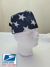 Surgical cap men, scrub caps, scrub hats, surgery hat, patriotic stars fast ship