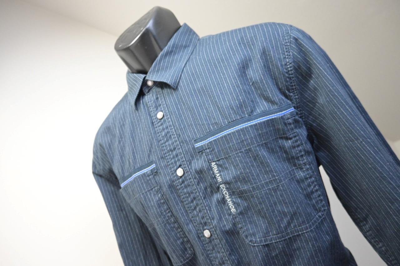 Armani Exchange Ax Dress Shirt Pearl Snap Up Stretch Gem