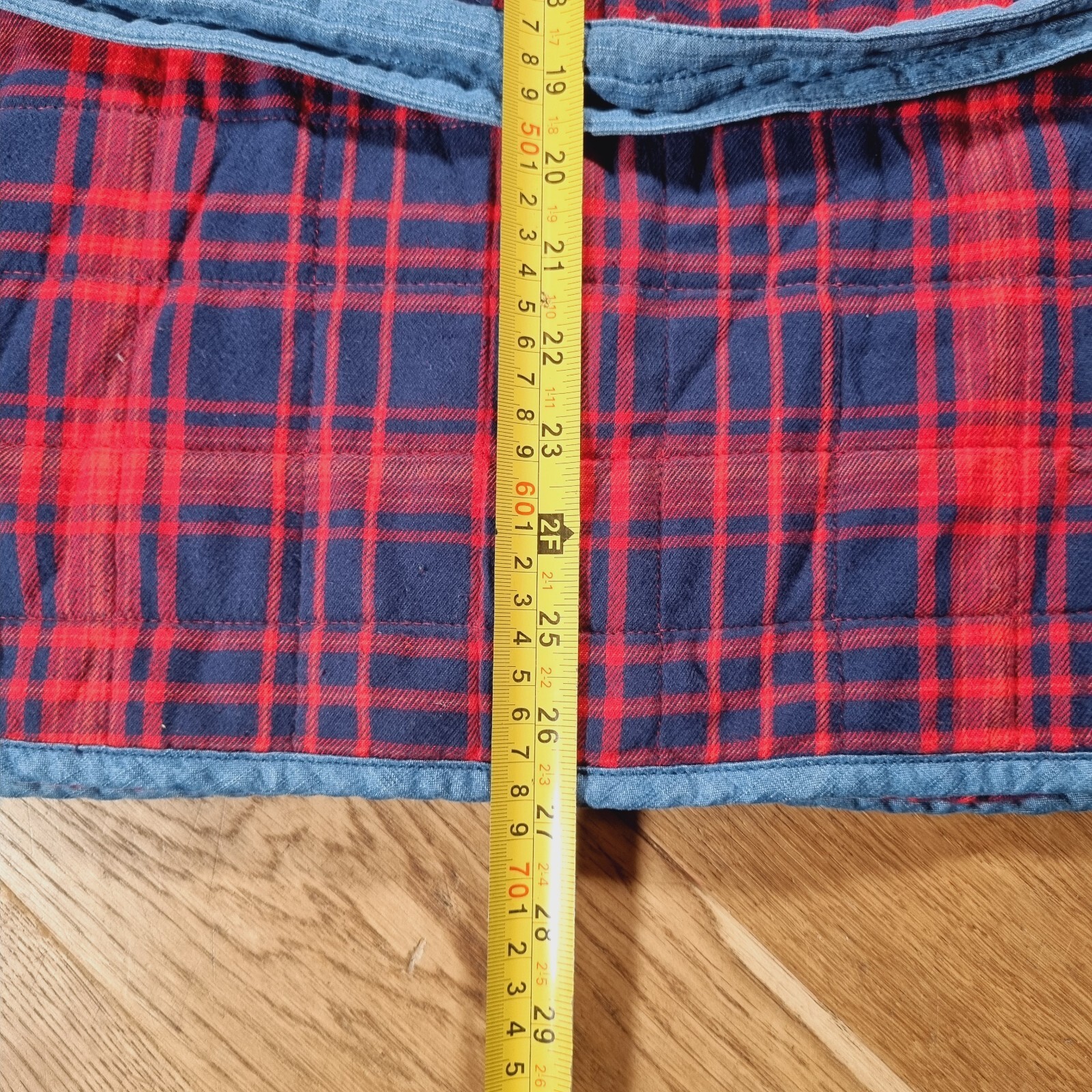 GAP Plaid Patchwork Quilted Jacket Red Self Tie B… - image 16