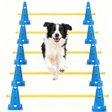 Dog Agility Hurdle Cone Set, 10er 12.5Inch Agility Cones and 5er 31.5Inch Agi...