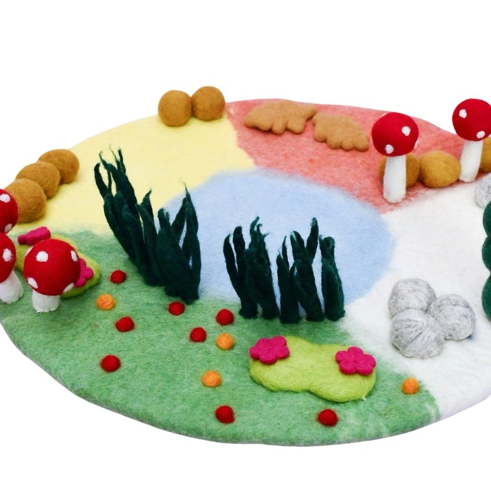 TARA'S TREASURES - Large Felt Play Mat Playscape- Four Seasons - Image 3 of 4
