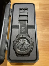Luminox Chronograph Watch Black Large Dial Rubber Strap Battery Needs Replacemen