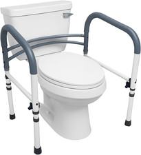 Toilet Safety Rails, Adjustable and Detachable Toilet Safety Frame with Handles