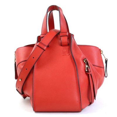 Loewe Hammock Leather Crossbody Shoulder Bag Red Gold
