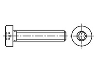 100X M2X5/BN15857 3108691 Schraube M2X5 0,4 Kopf: Zylinder Torx® TX06 A2 Edelsta