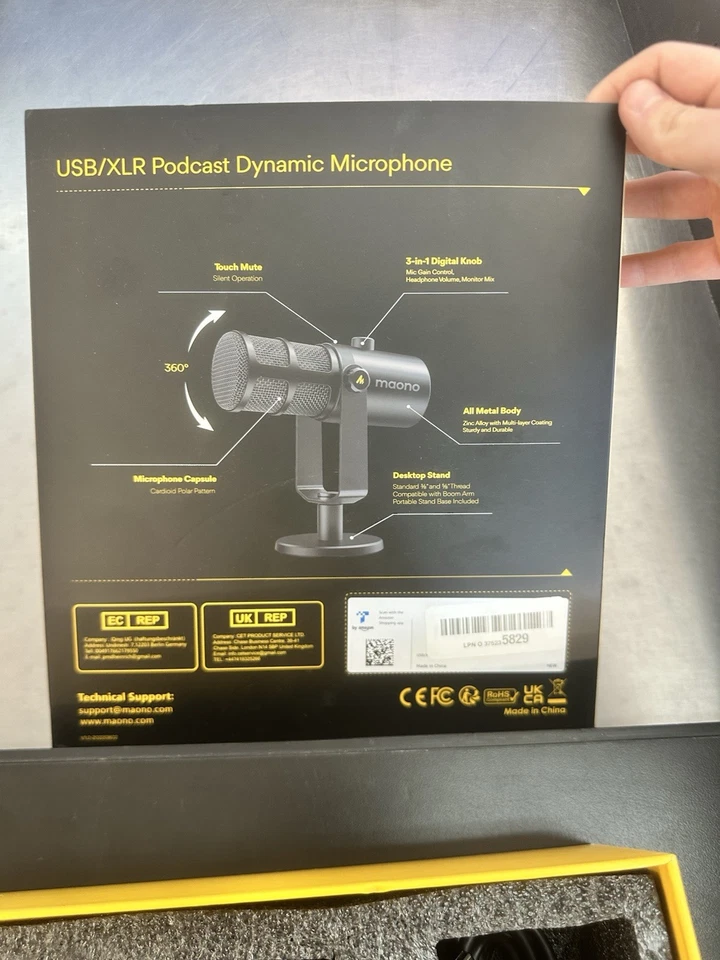 MAONO Dynamisches Mikrofon, USB/XLR Podcast PC Mikrofon mit Software, schwarz  - Bild 3 von 3