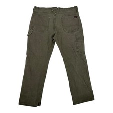 Vintage Dickies Carpenter Pants Faded Olive Green Size 36x30 Canvas Workwear