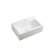 Wall-Mounted Rectangle Bathroom Sink in White
