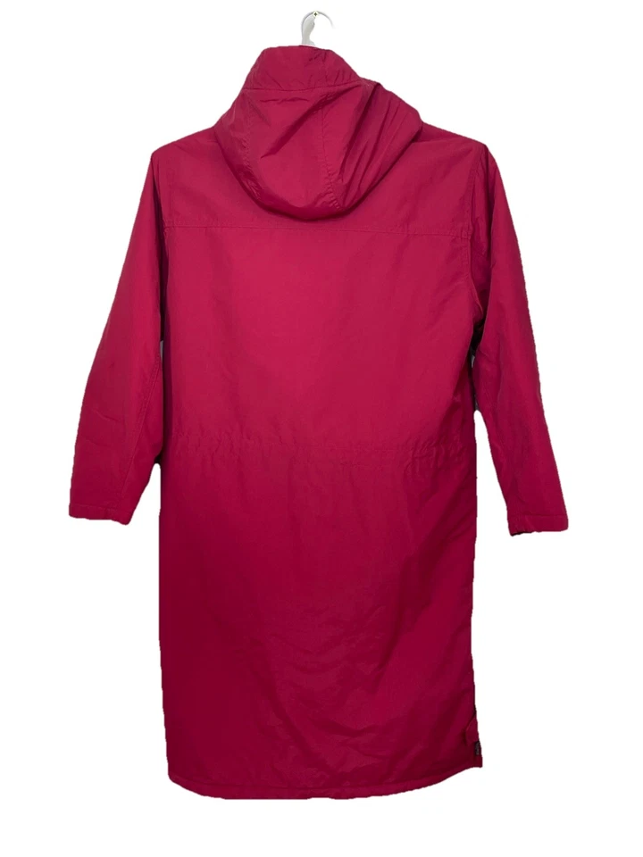 Lands End Polartec 外套女式 M 10-12 勃艮第羊毛绗缝衬里冬季保暖 — 第 2/4 张图片