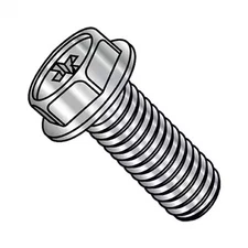 #8-32 x 3/8 in Phillips Hex Machine Screw, Plain Stainless Steel, 2000 PK,