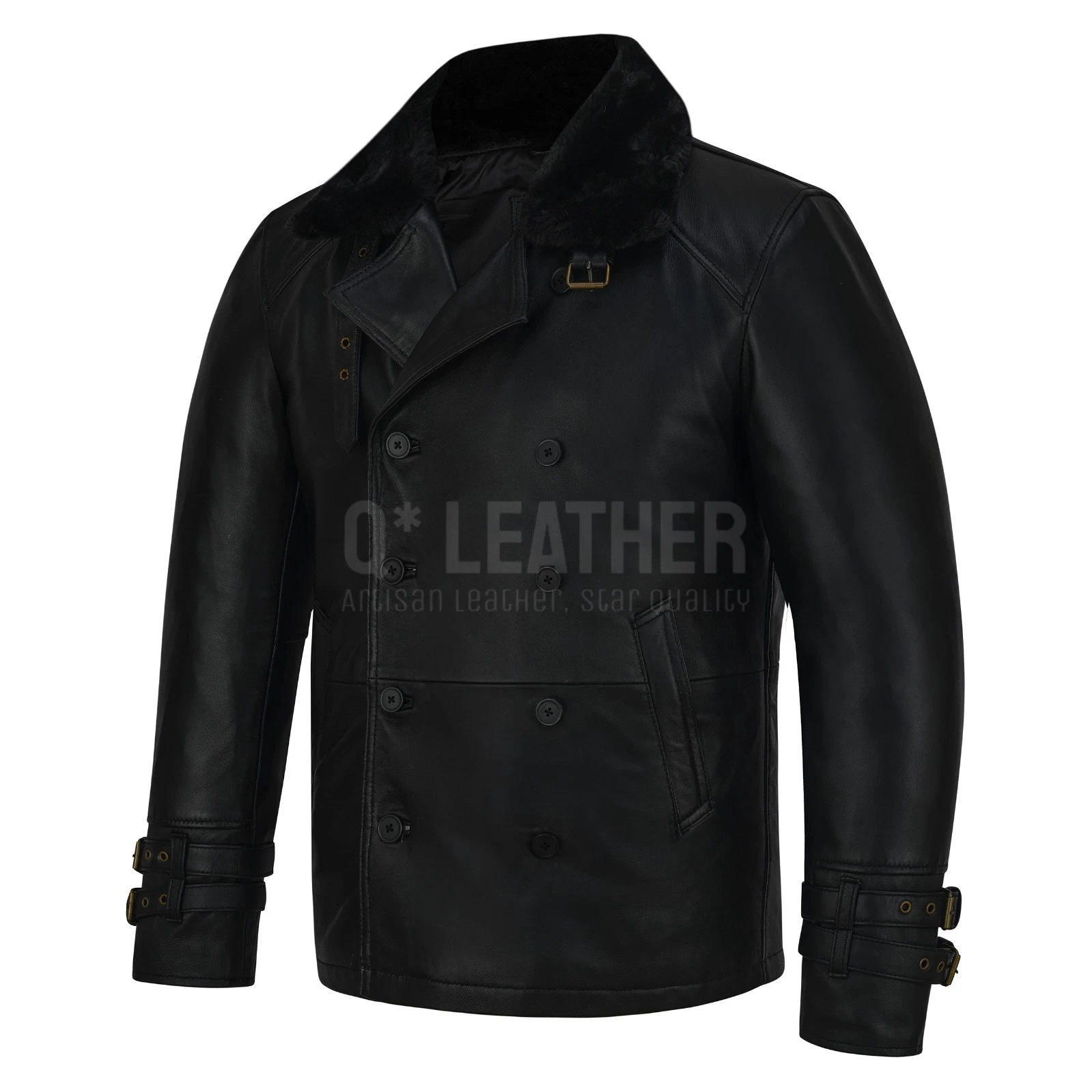 Leon S Kennedy Requiem RE9 Coat Style Black Real Leather Jacket - product detail image 2
