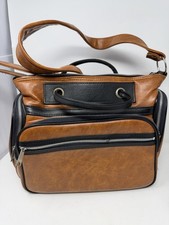 Vintage Samigon Brown/ Black Leather Camera Bag Case - Excellent Must See