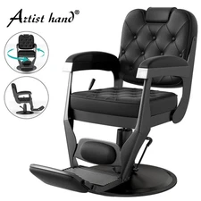 Black Vintage All Purpose Recline Hydraulic Barber Chair Heavy Duty Salon Beauty
