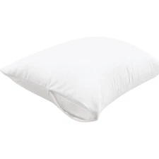 Mainstays Standard/Queen Pillow Protector -2 Pack,Cotton Touch,White with Zipper