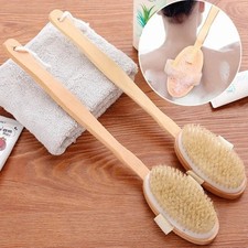 2IN1 HOLZ K&Ouml;RPERB&Uuml;RSTE LANGER GRIFF WEICHE DUSCHB&Uuml;RSTE NATURBORSTEN PEELING