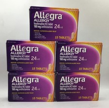 5 Allegra Allergy Relief, for Indoor/Outdoor Allergies 15x5 75 Tablets Exp 4/26
