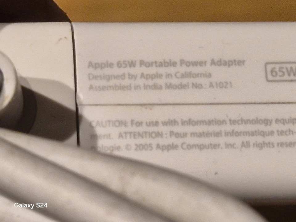 GENUINE APPLE A1021 65W AC POWER CHARGER ADAPTER IBOOK POWERBOOK G3 G4 - Image 4 of 4