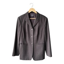 Classiques Entier Blazer Jacket Brown Wool Blend Button Business Formal Size 14
