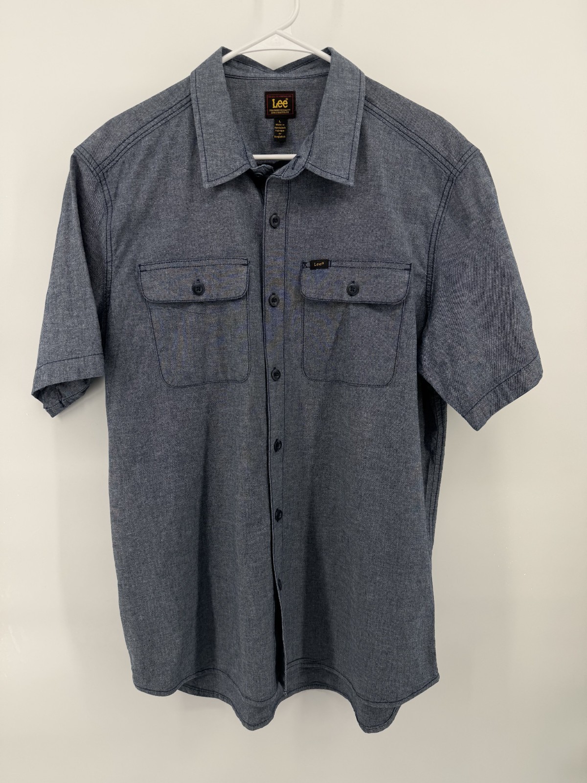 L Short Sleeve Workwear Button Cotton Rugged