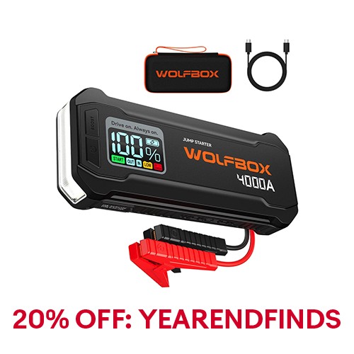 WOLFBOX JS24 4000A Portable Jump Starter Battery Pack Power Bank W/ LED Display