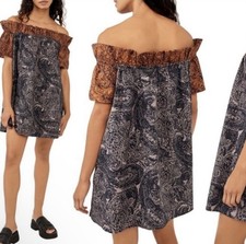 Free people Sophie Dress Off the shoulder Dark combo Size Medium